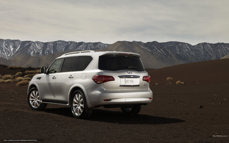 silver infiniti qx56 in desert
