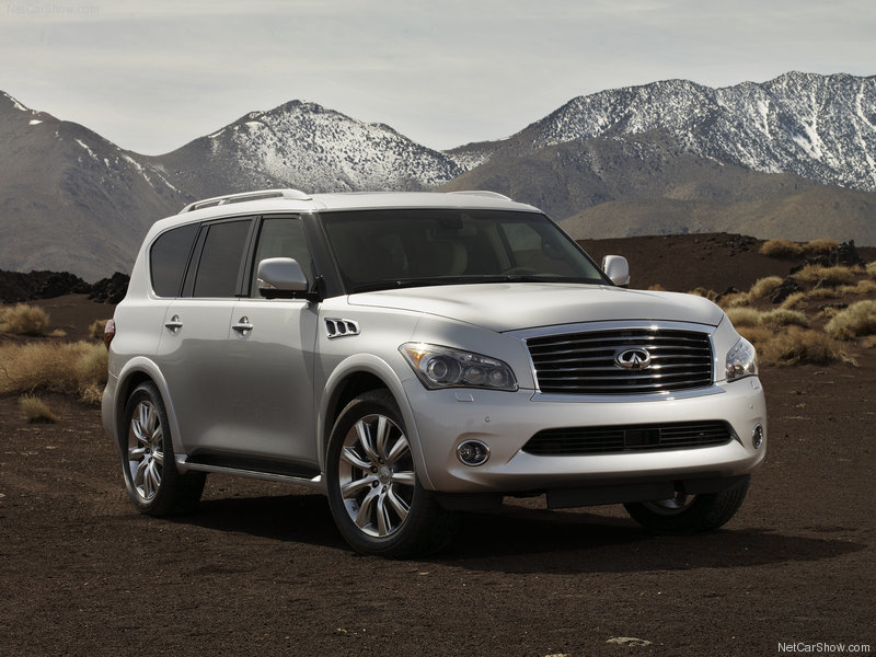 silver infiniti qx56 suv