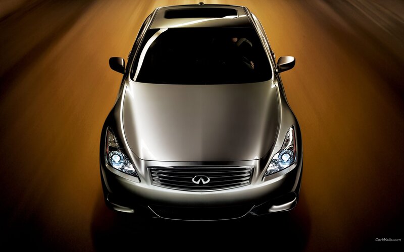 silver infiniti sedan from above
