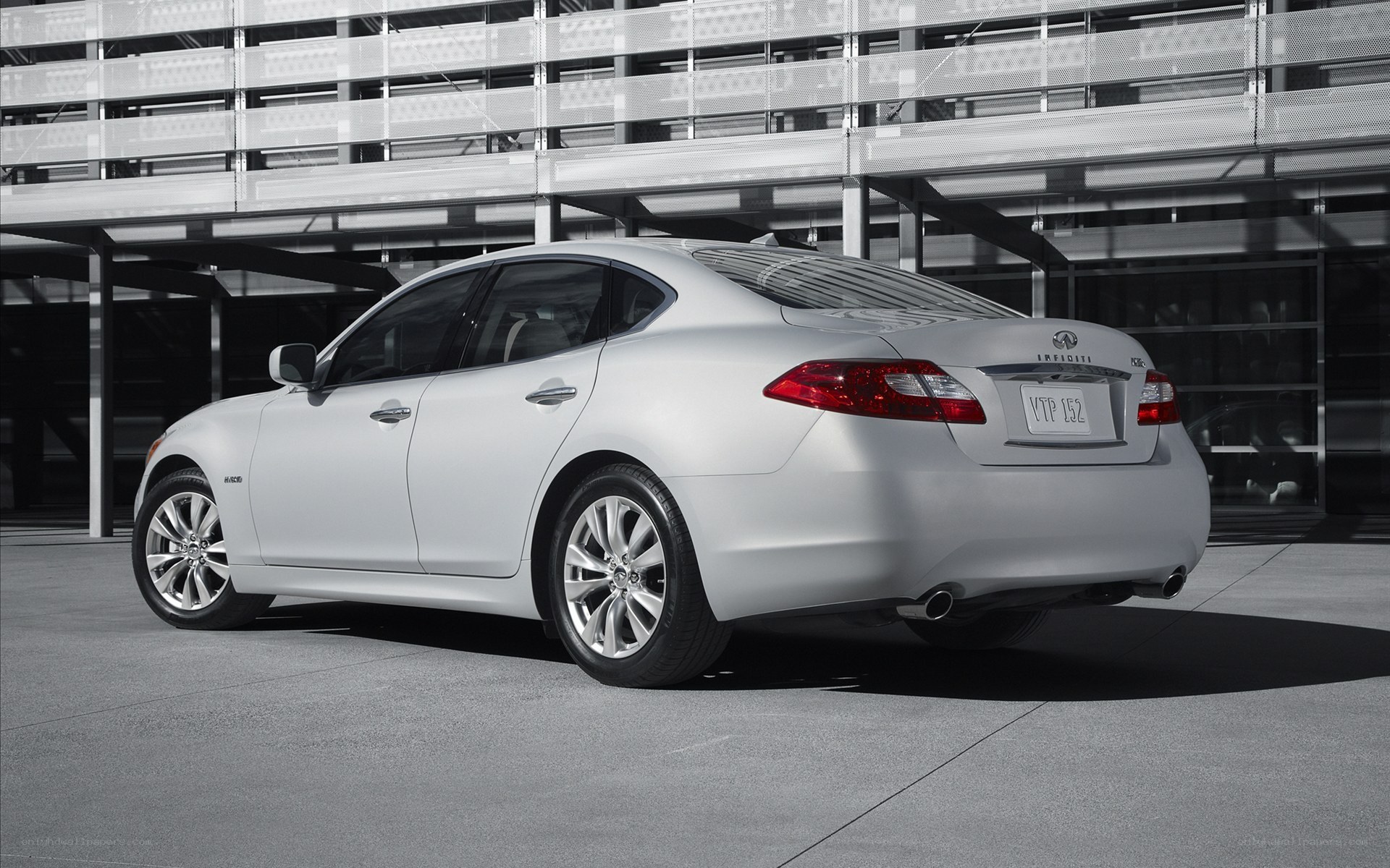 silver infiniti sedan parked