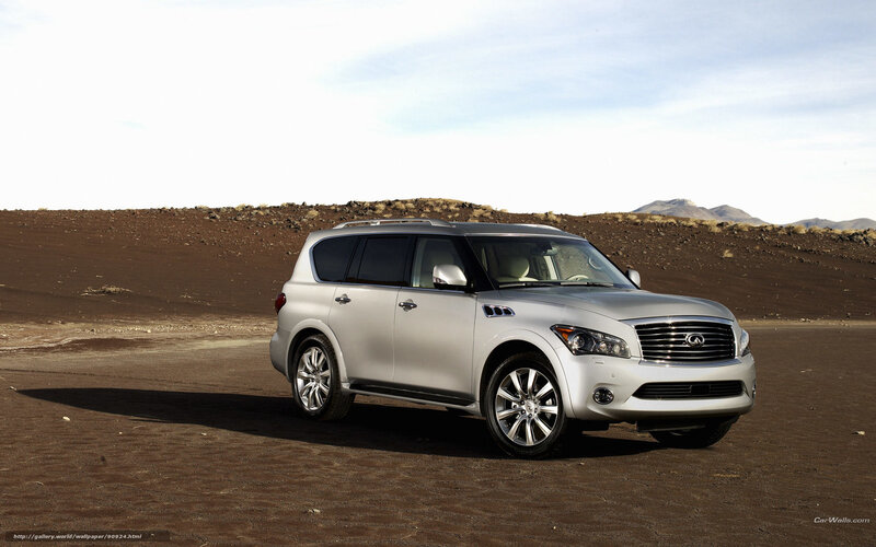 silver infiniti suv in desert