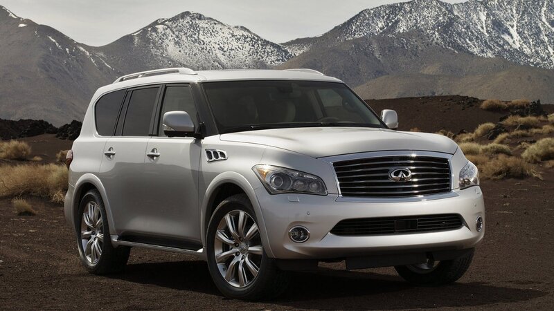 Silver Infiniti Suv — White, Dramatic