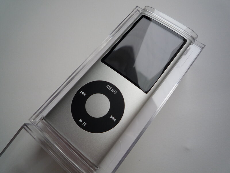 Silver iPod in clear case