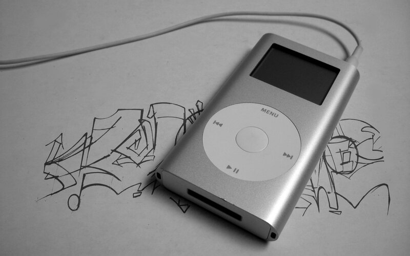 Silver Ipod on Paper