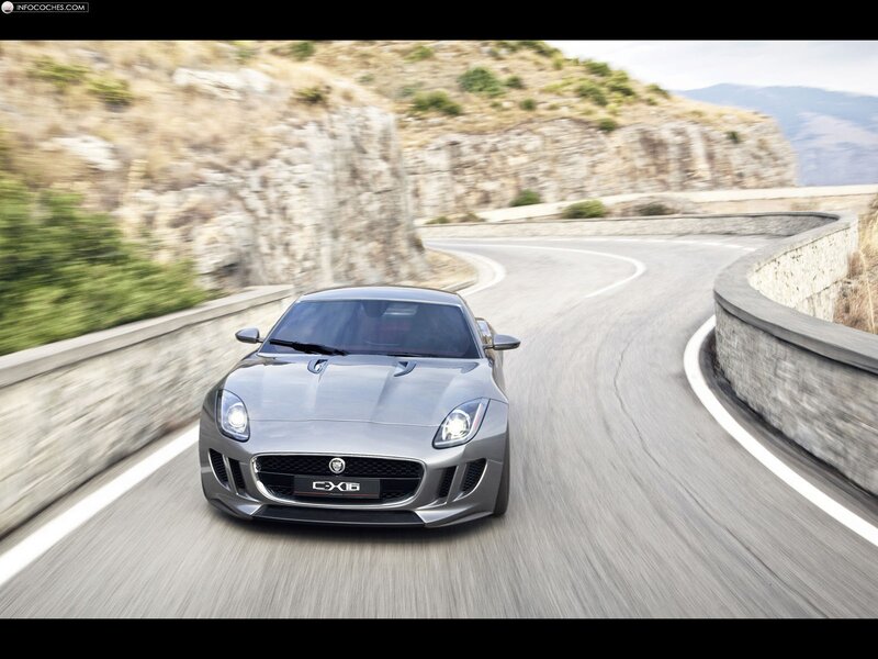 Silver Jaguar C-x16 — Gray, Dynamic, Afternoon, Photograph, Car, Road, Mountain