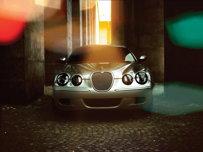 Silver Jaguar Car — Dramatic