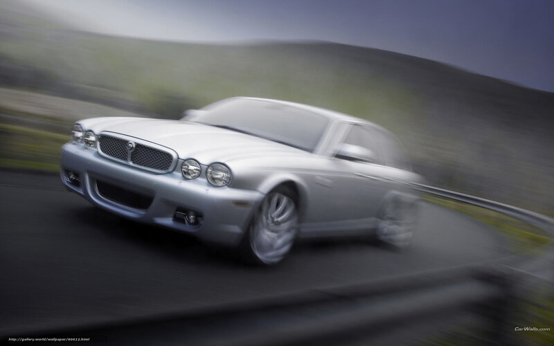Silver Jaguar Car — Dynamic, Photograph