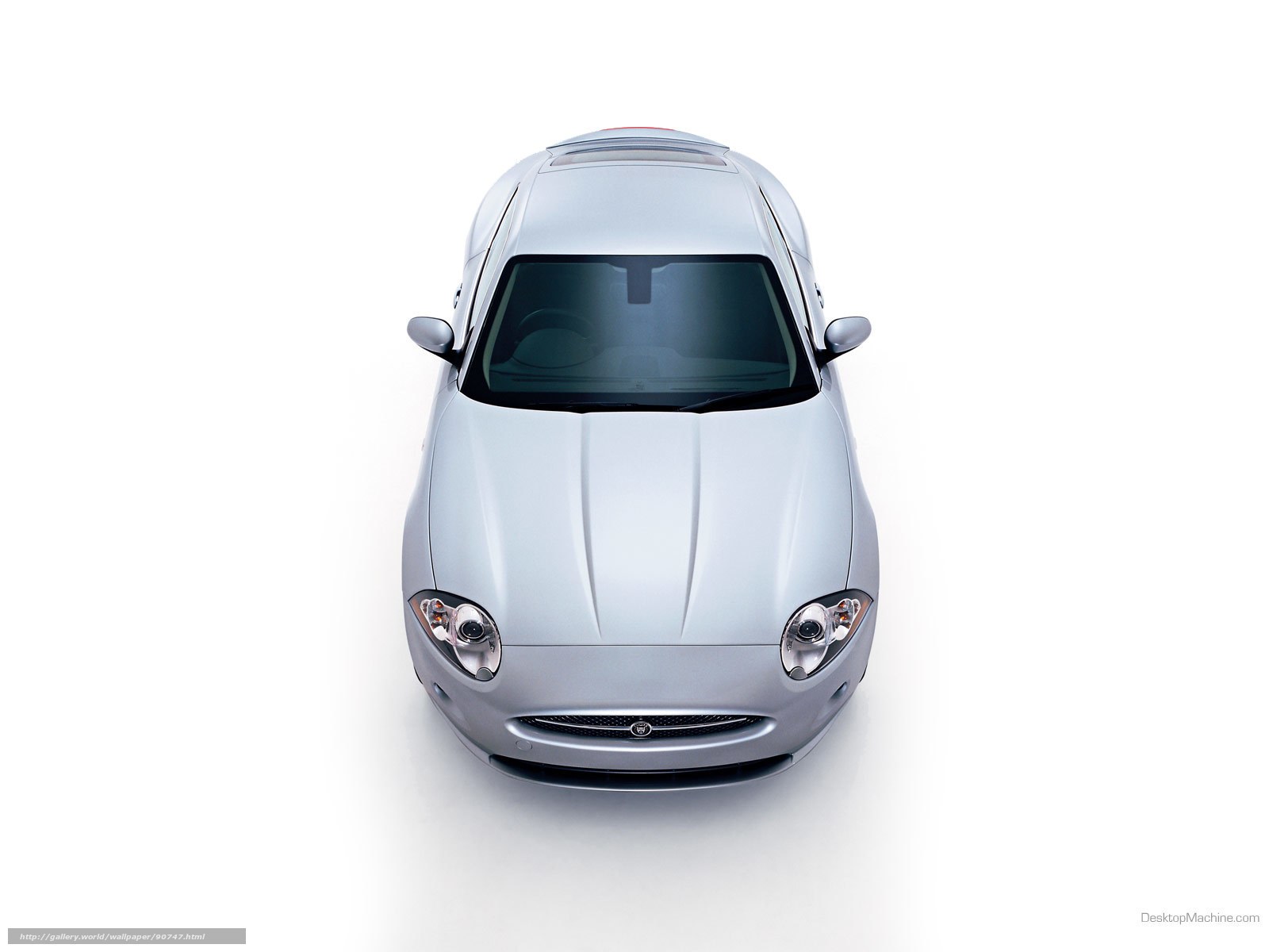 silver jaguar car from above