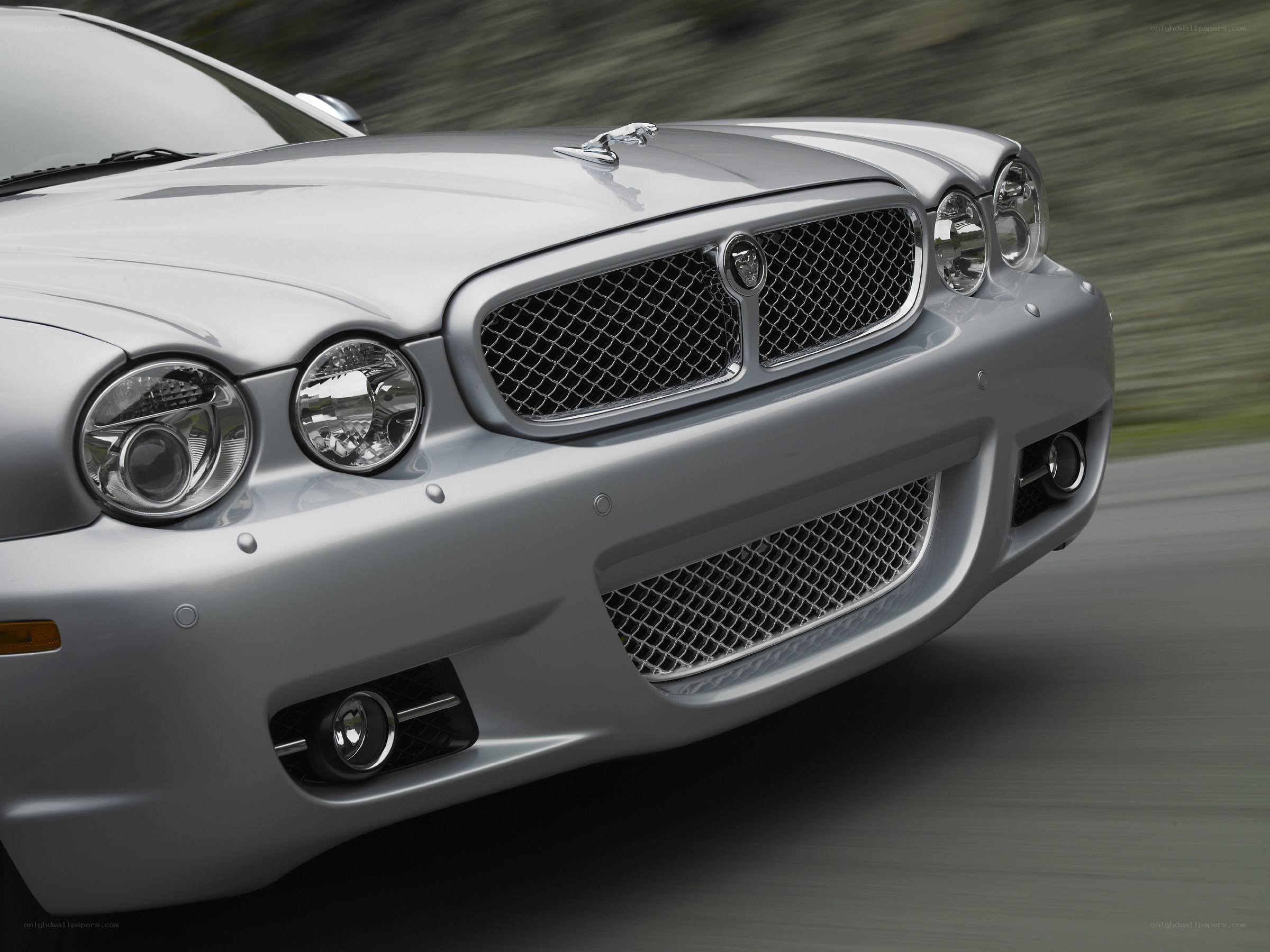 silver jaguar car front