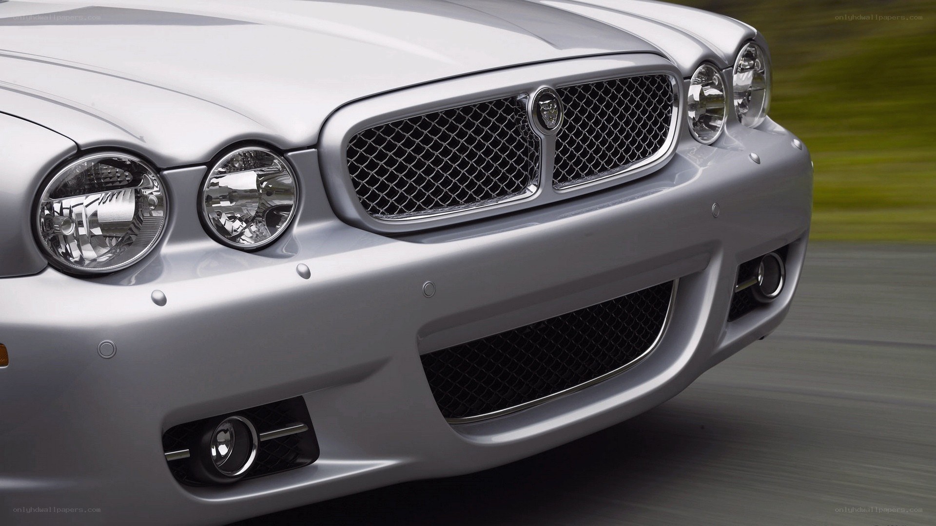 silver jaguar car front