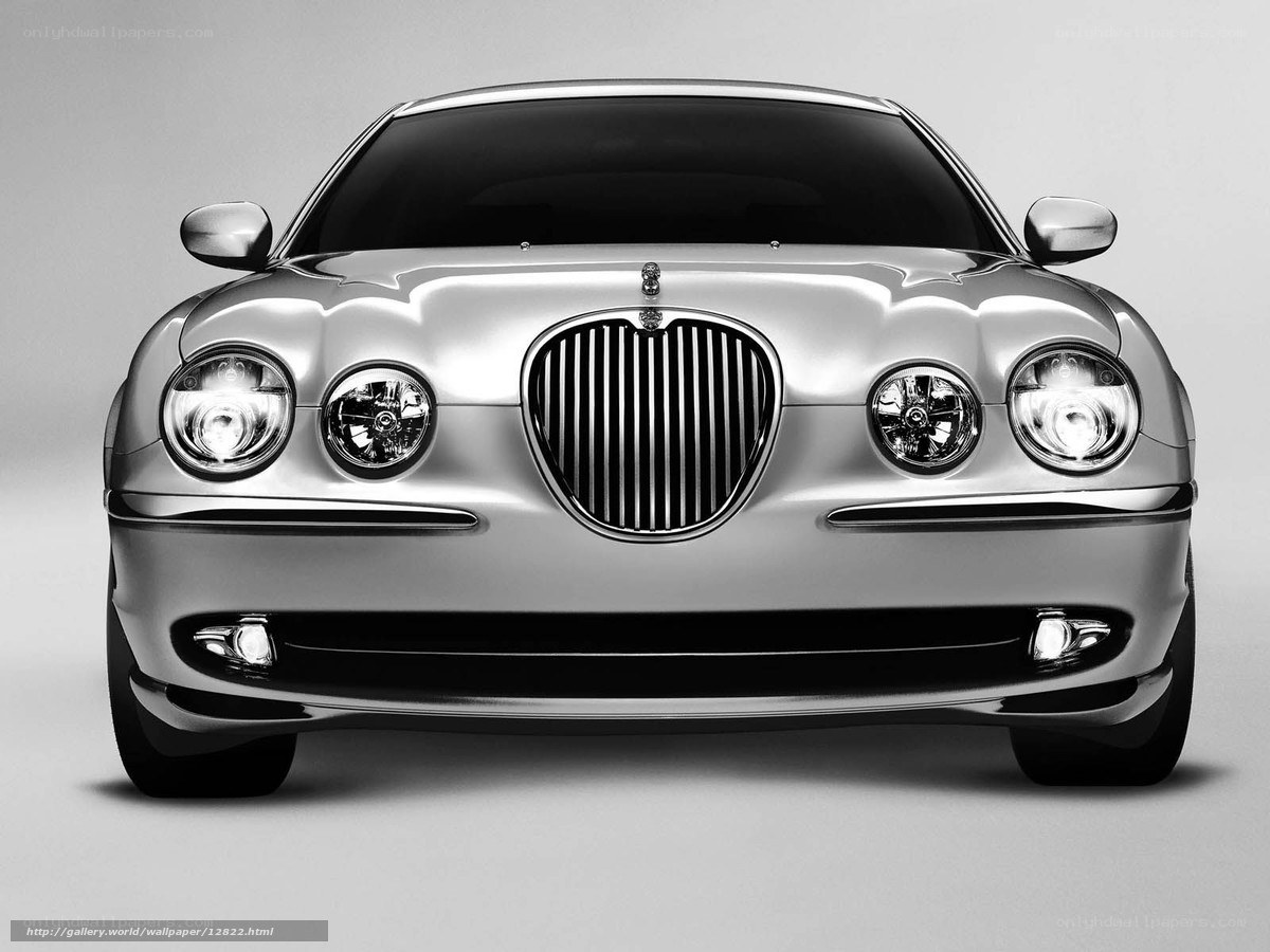 silver jaguar car front view