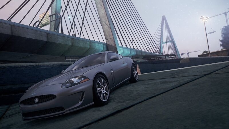 Silver Jaguar Car — Gray, Dramatic