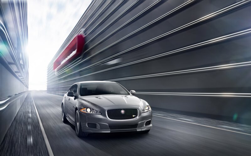Silver Jaguar Car — Gray, Dynamic, Photograph
