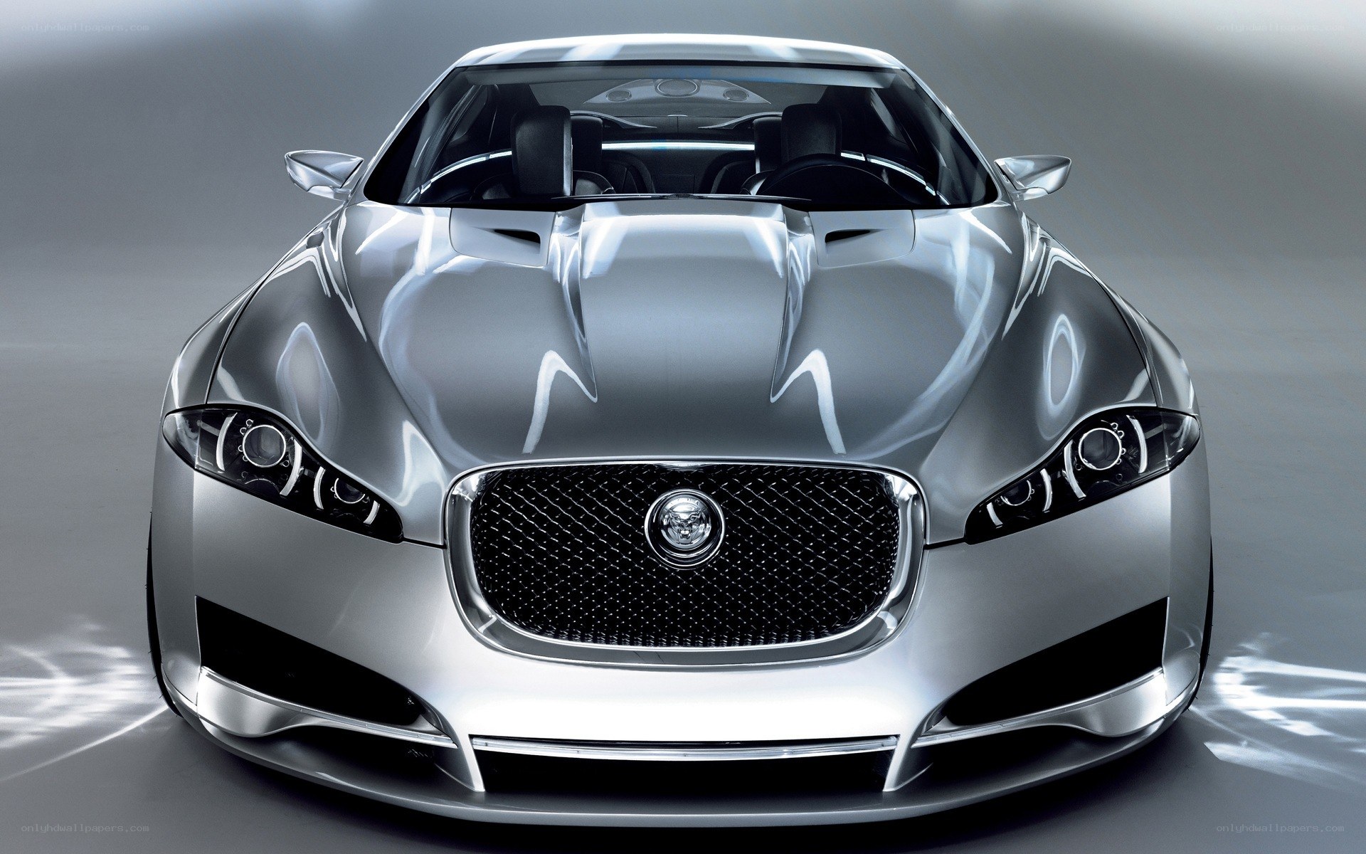 Silver Jaguar Concept Car