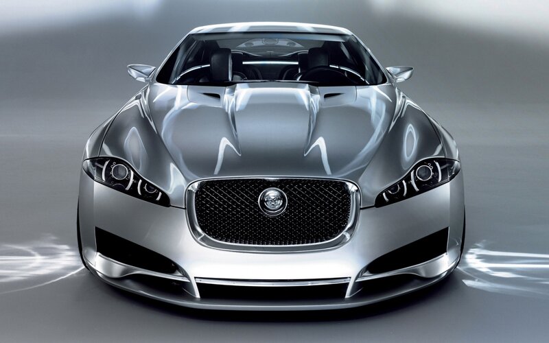Silver Jaguar concept car