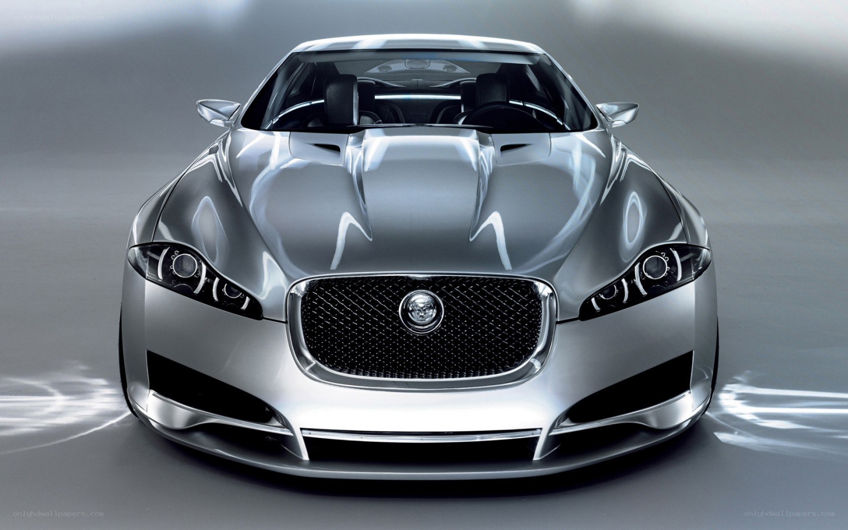 Silver Jaguar concept car