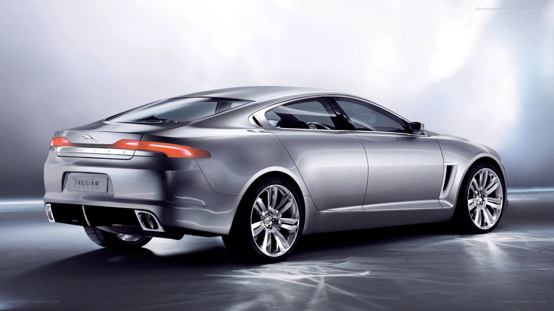 Silver Jaguar Concept Car