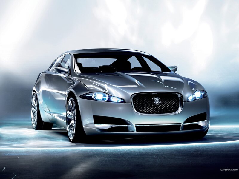 Silver Jaguar Concept Car