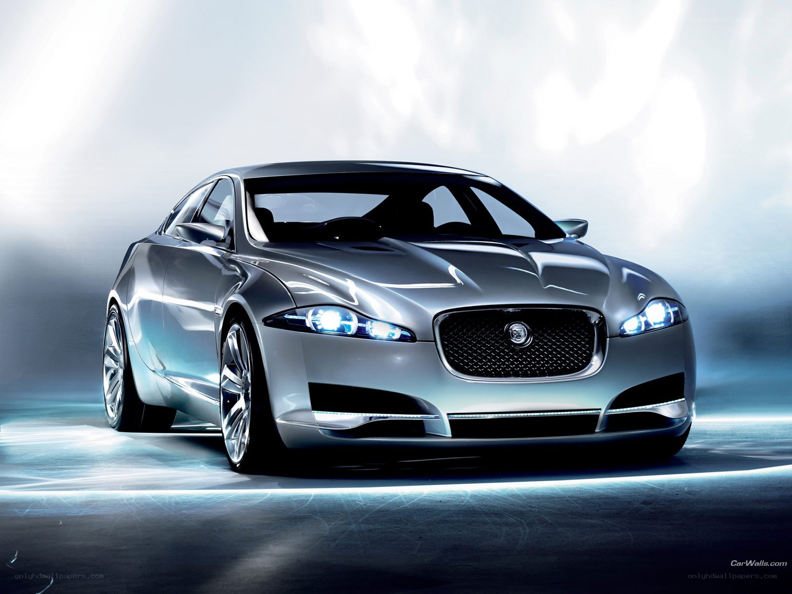 Silver Jaguar Concept Car