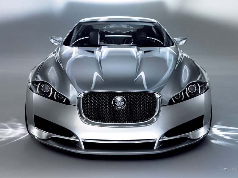 Silver Jaguar Concept Car