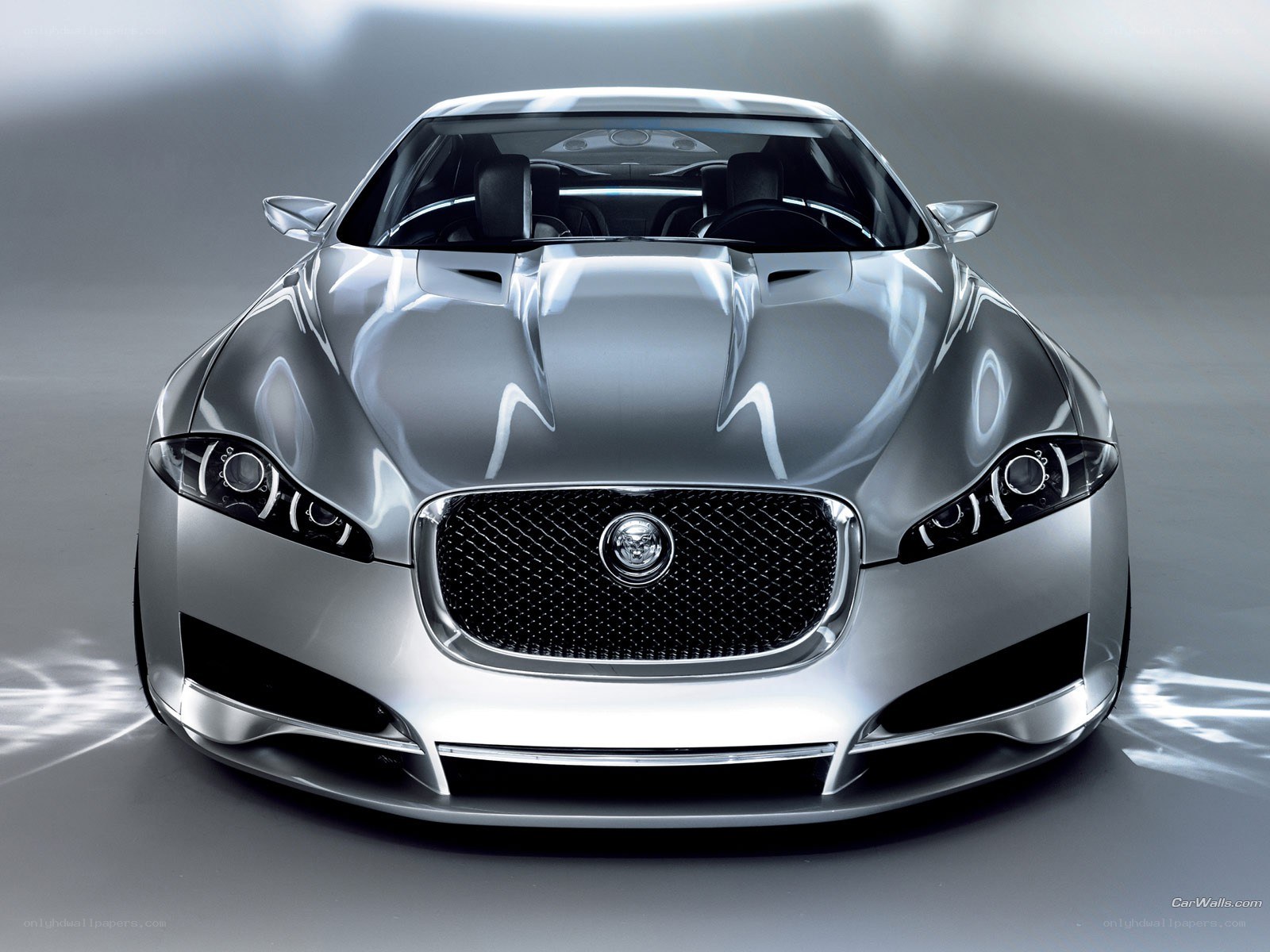 Silver Jaguar Concept Car
