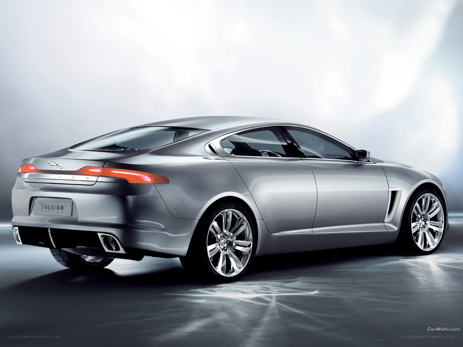 Silver Jaguar Concept Car