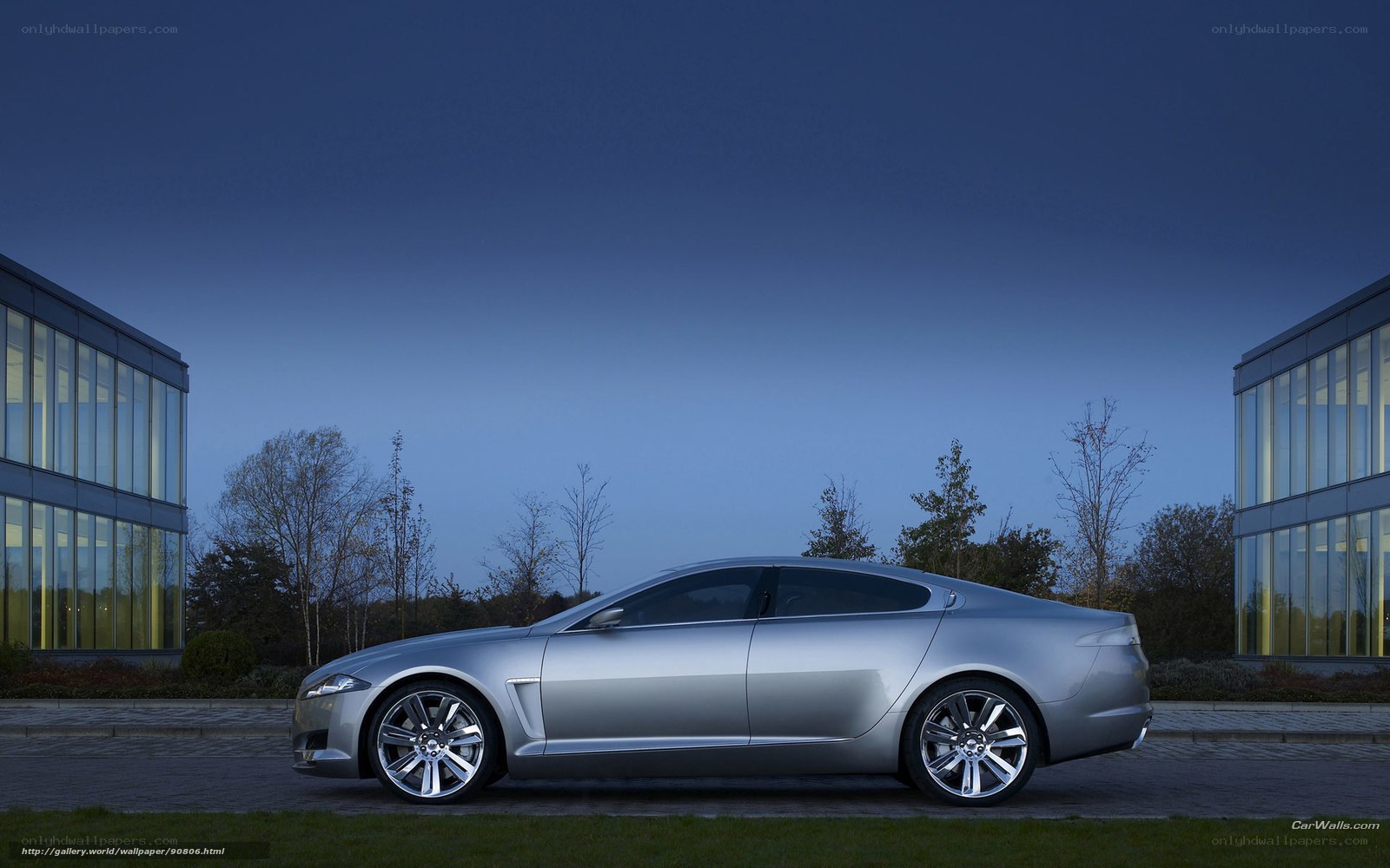 Silver Jaguar Concept Car