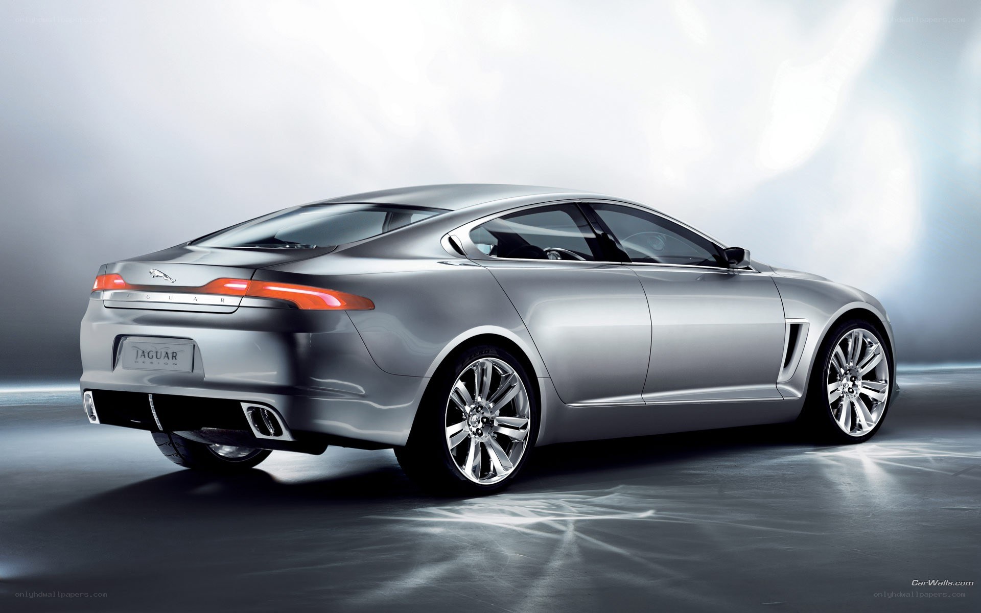 Silver Jaguar Concept Car