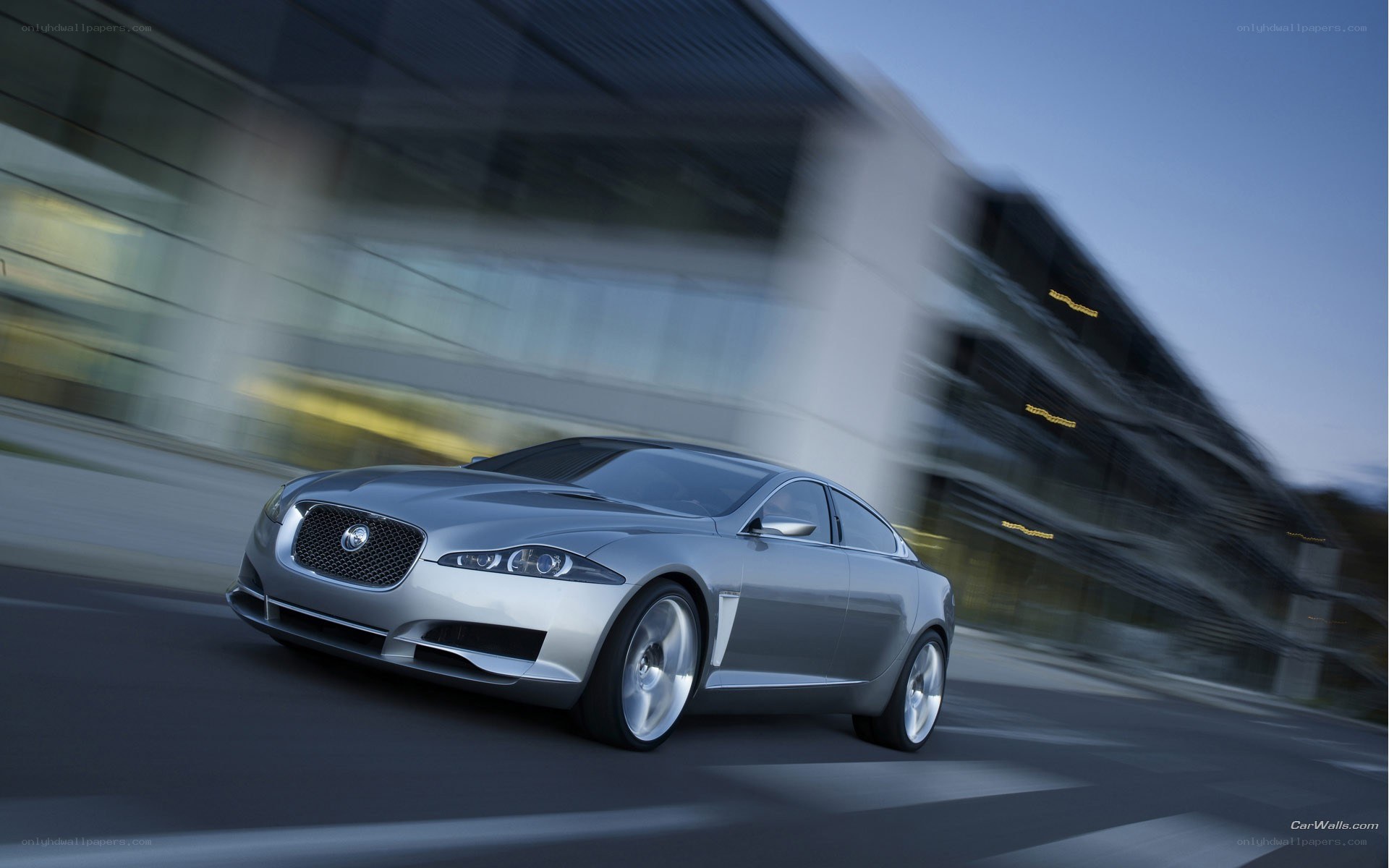 Silver Jaguar Concept Car