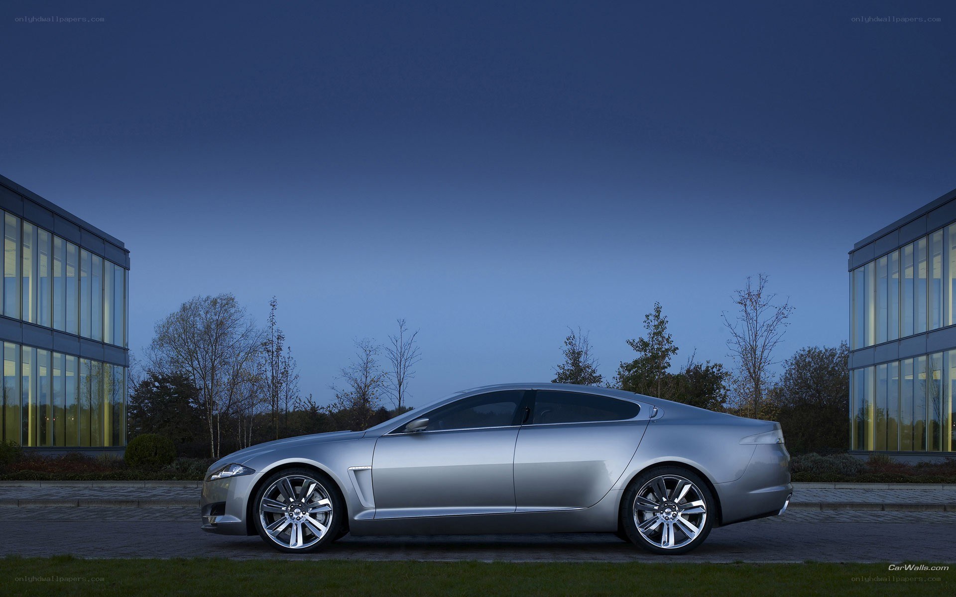 Silver Jaguar Concept Car