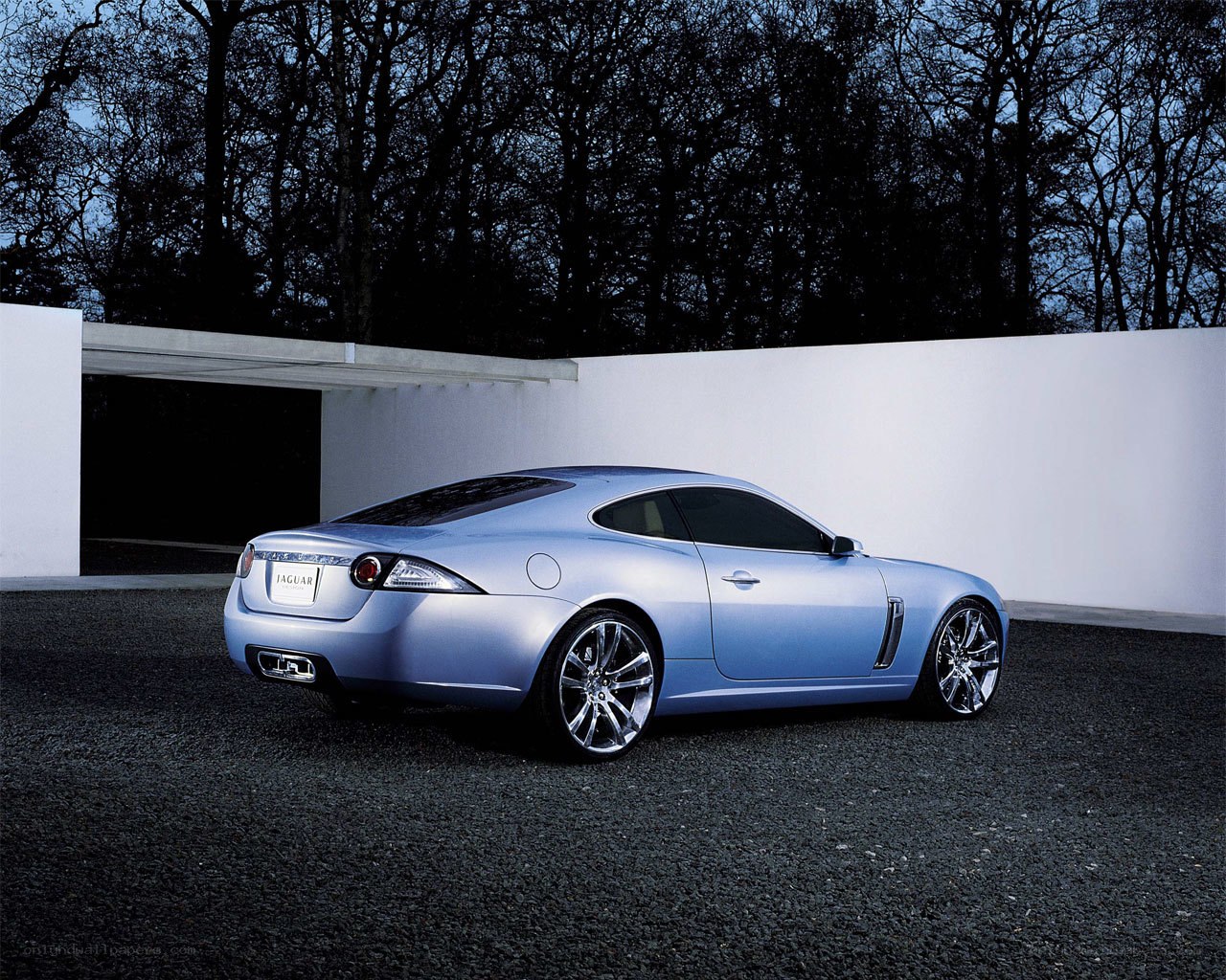 Silver Jaguar Concept Car