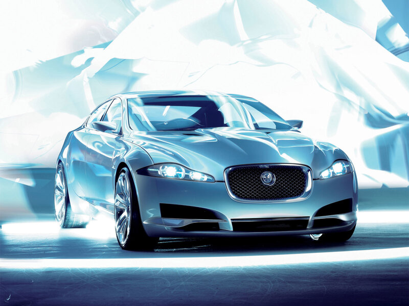 Silver Jaguar concept car