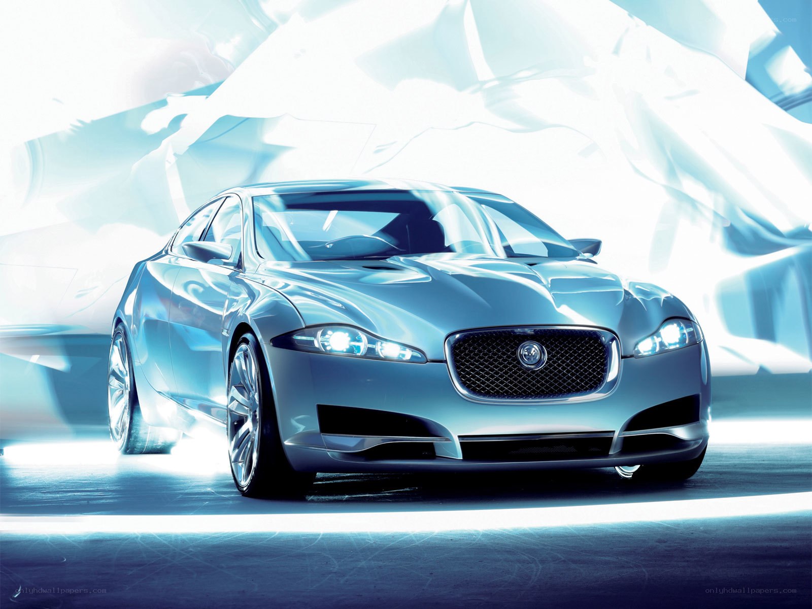 Silver Jaguar concept car