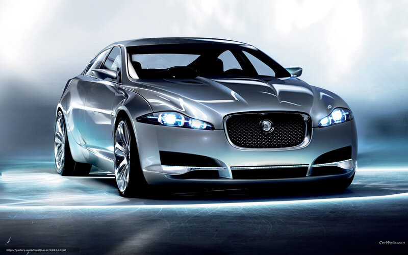 Silver Jaguar Concept Car — Dramatic, 3d Render, Headlights