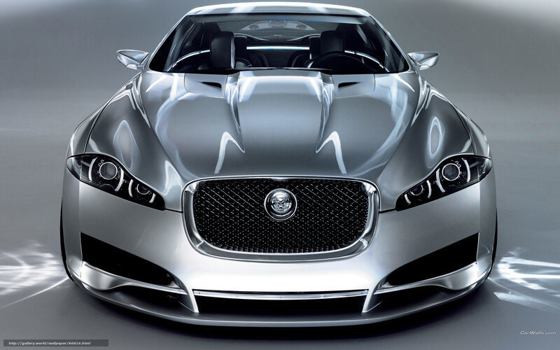 Silver Jaguar Concept Car — Dramatic, Photograph, Grille