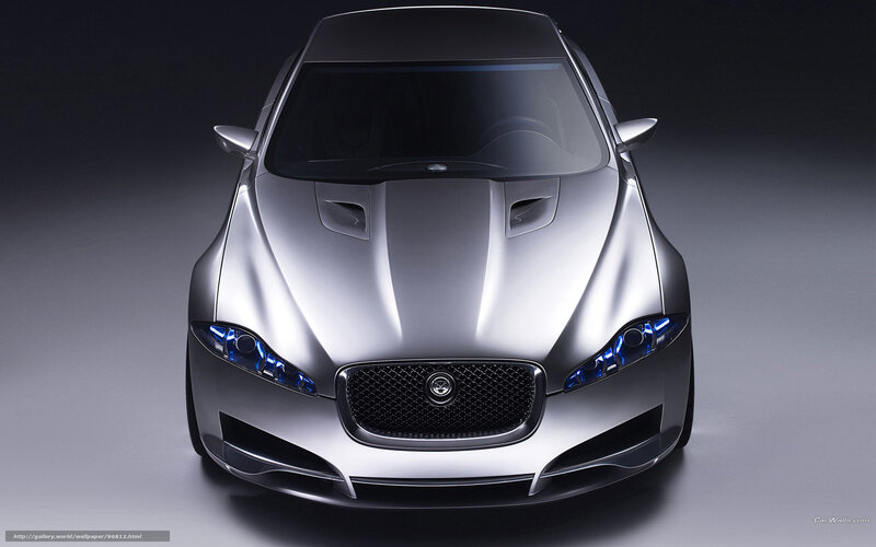 Silver Jaguar Concept Car — Dramatic, Photograph, Headlights