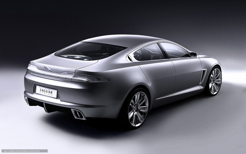 Silver Jaguar Concept Car — Dramatic, Photograph