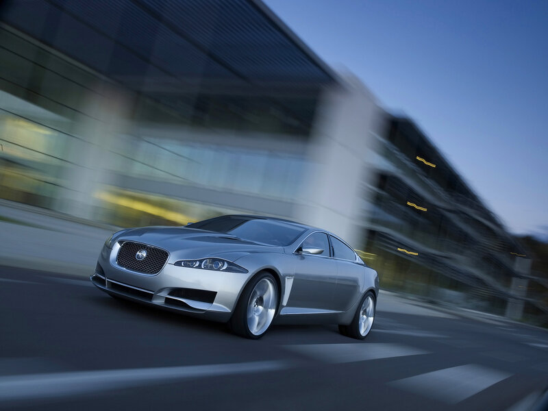 Silver Jaguar Concept Car — Dynamic, Sunset