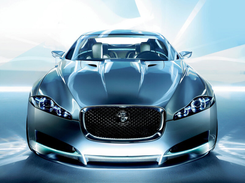 Silver Jaguar Concept Car — Futuristic