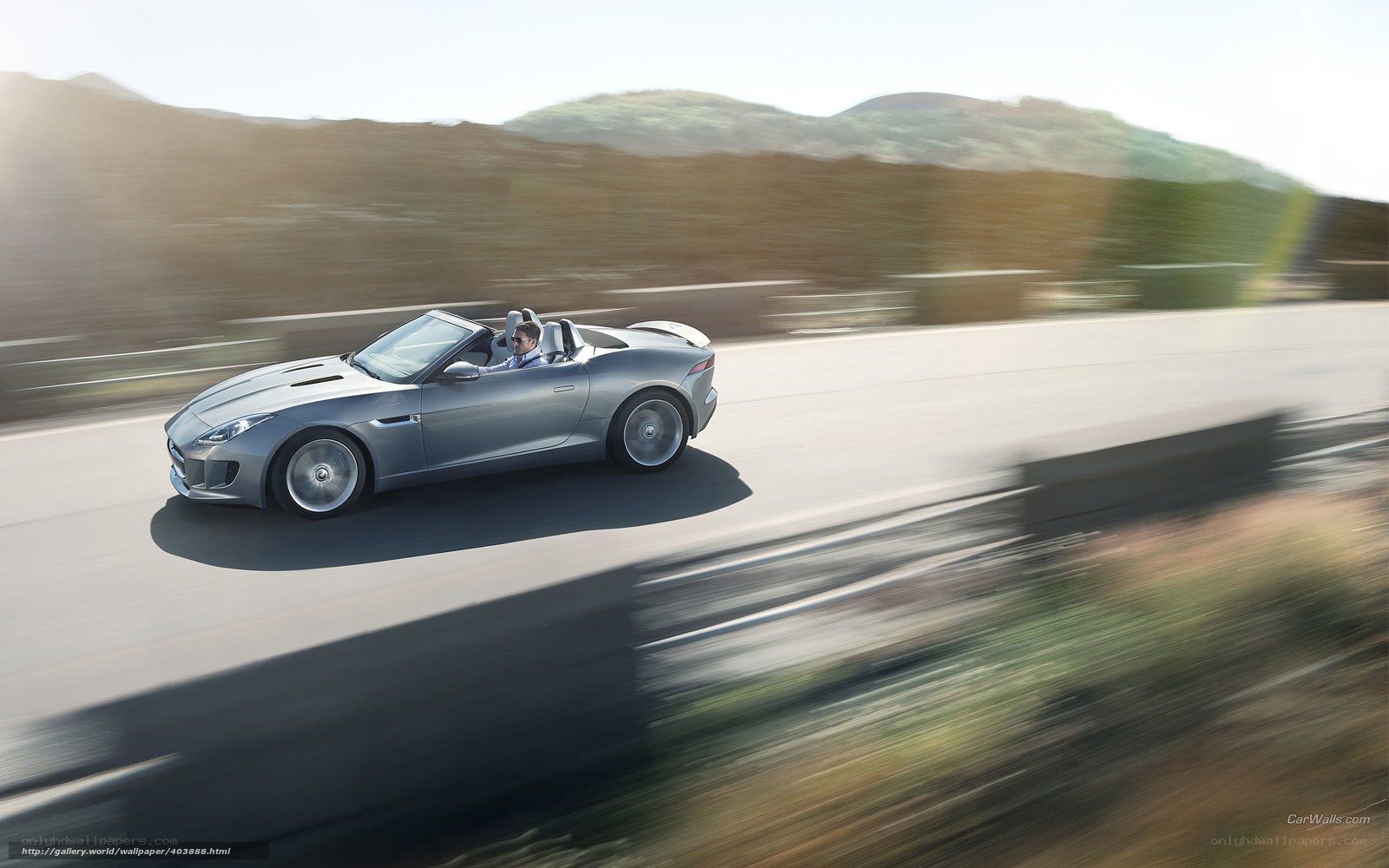 silver jaguar convertible on road