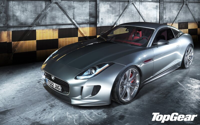 Silver Jaguar F-Type sports car