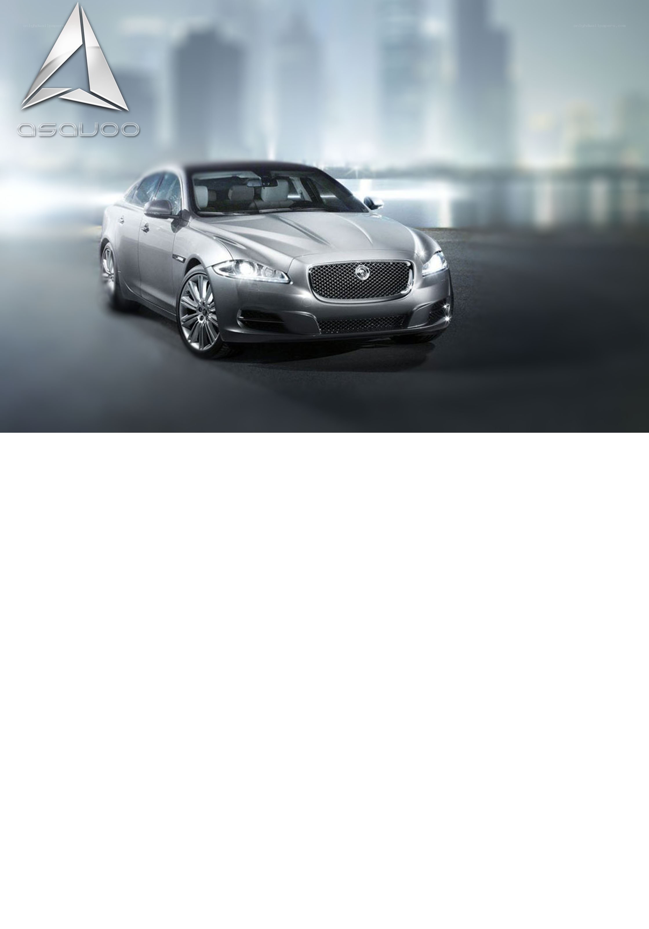Silver Jaguar in city