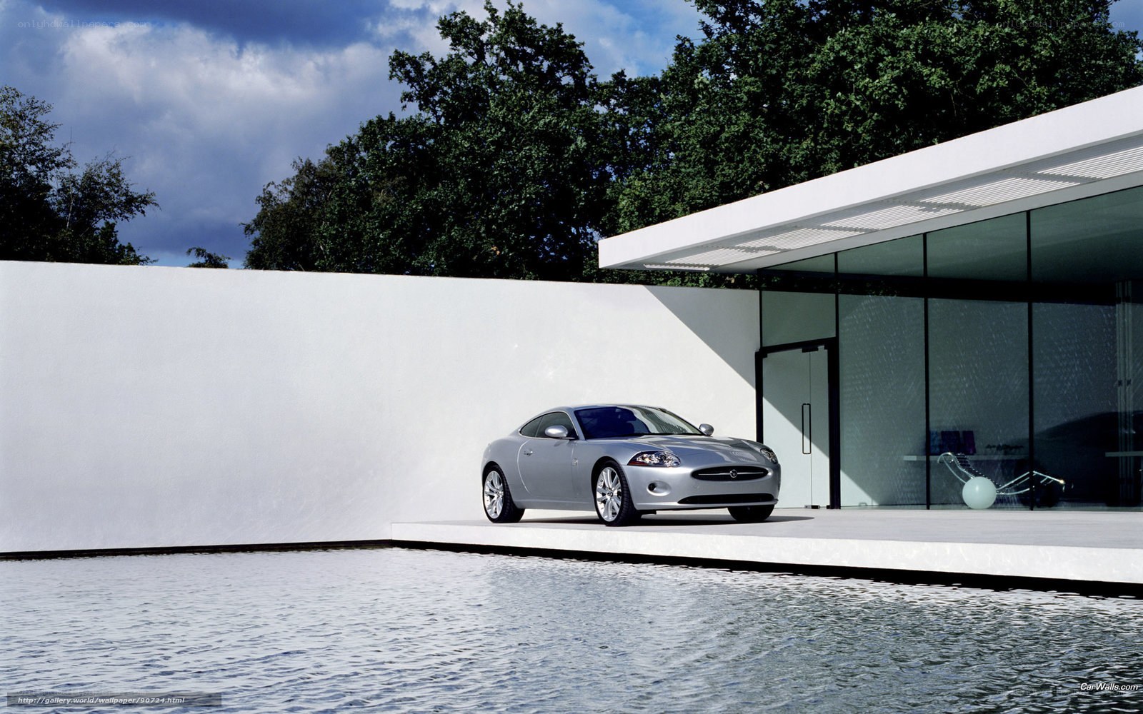 Silver Jaguar in modern setting