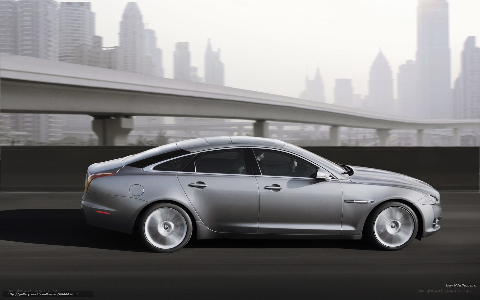 silver jaguar on city highway