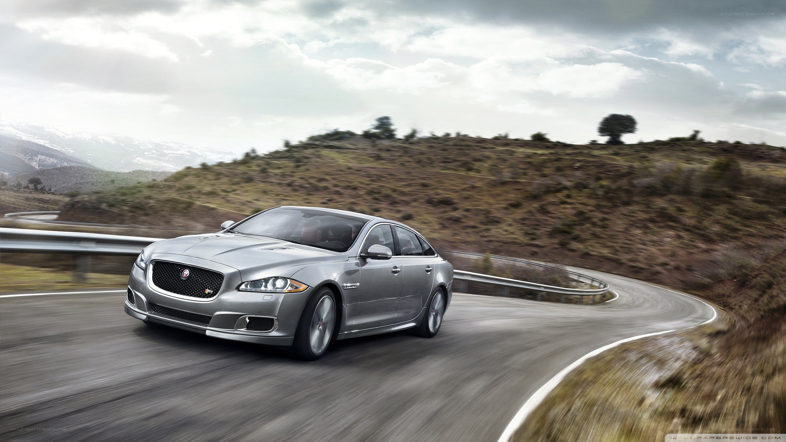 silver jaguar on winding road