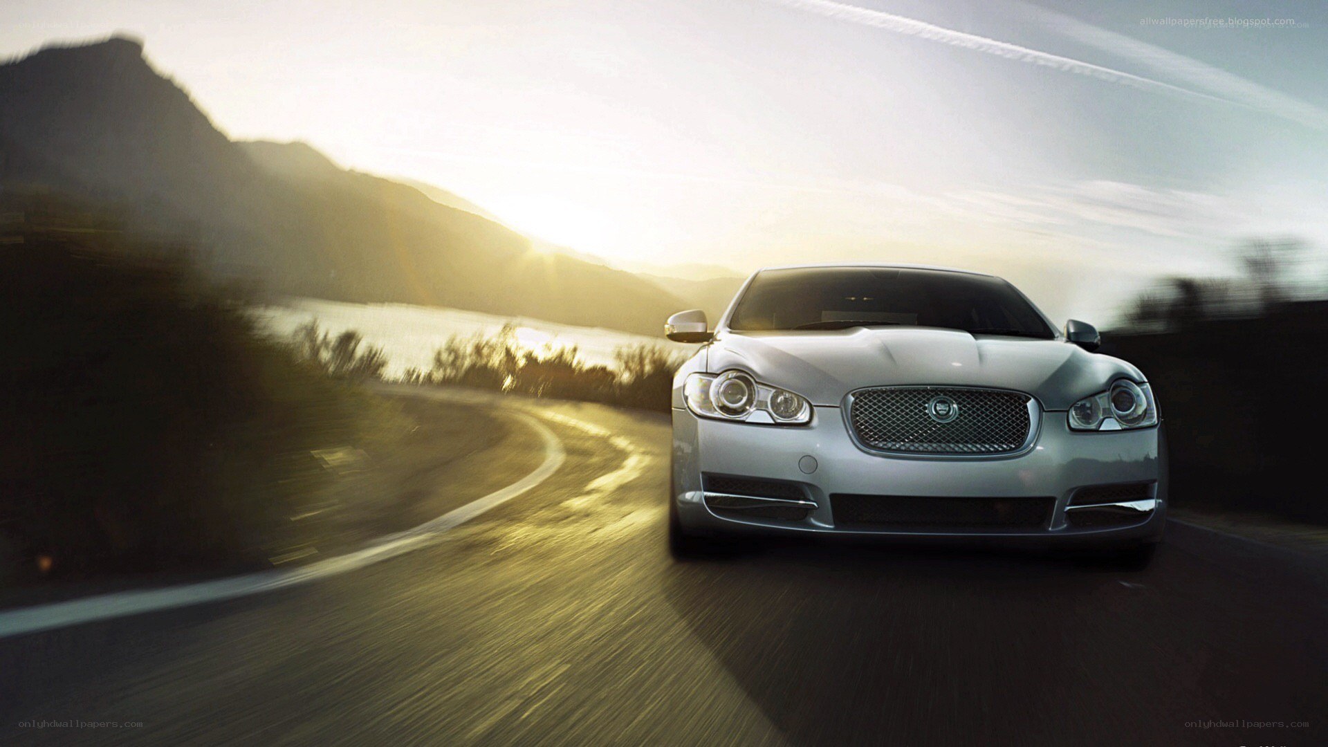 silver jaguar on winding road