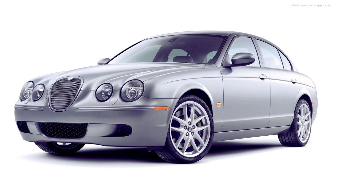 silver jaguar sedan car