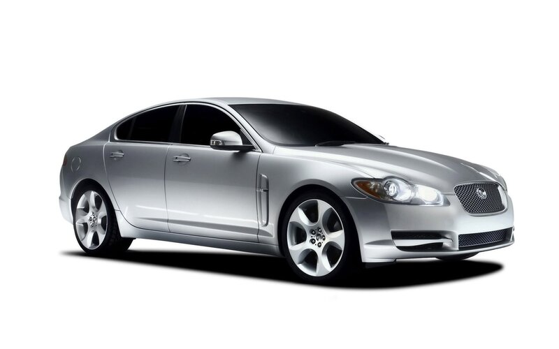 silver jaguar sedan car