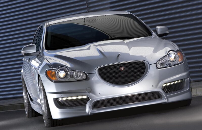 Silver Jaguar Sedan — Dramatic, Photograph, Car, Grille