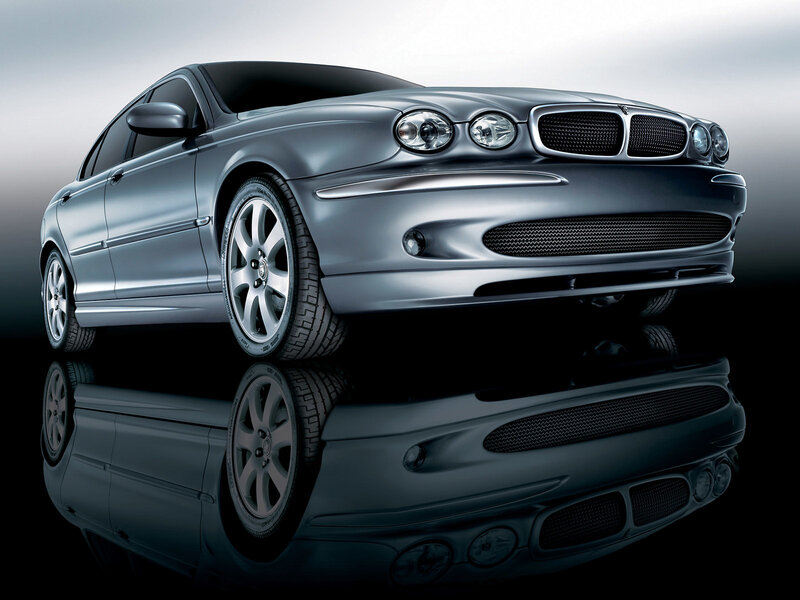 Silver Jaguar Sedan — Dramatic, Photograph, Car, Reflection, Grille